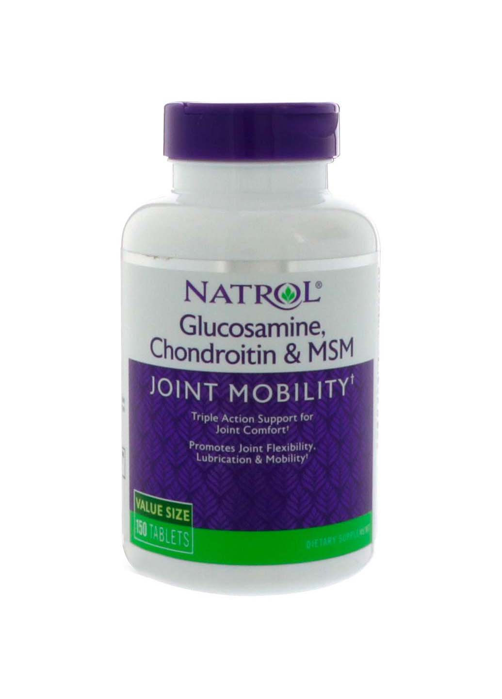 Глюкозамин хондроитин МСМ Glucosamine Chondroitin MSM 150 таблеток Natrol (256930885)
