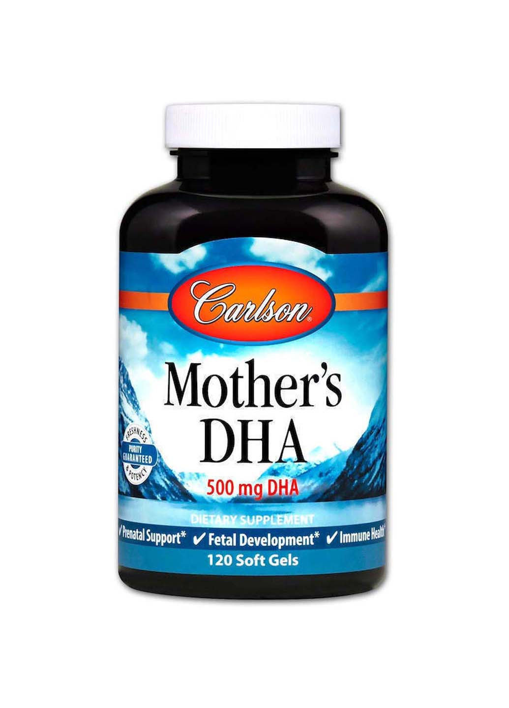 Докозагексаєнова кислота ДГК для мам, що годують Mother's DHA 500 мг 120 гелевих капсул Carlson Labs (256931826)