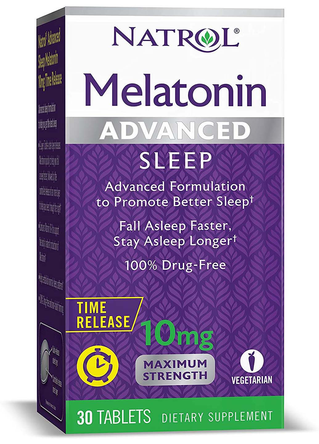 Мелатонин для сна Melatonin Advanced Sleep 10 мг 30 таблеток Natrol (256930873)