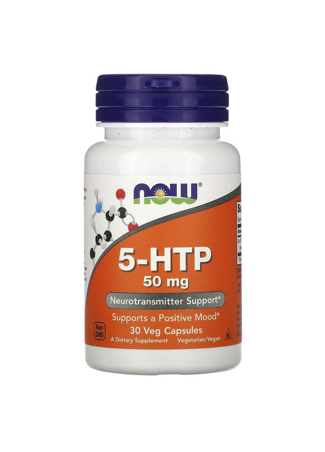 5-HTP 5-гидрокситриптофан 50 мг 30 вегетарианских капсул Now Foods (256931331)
