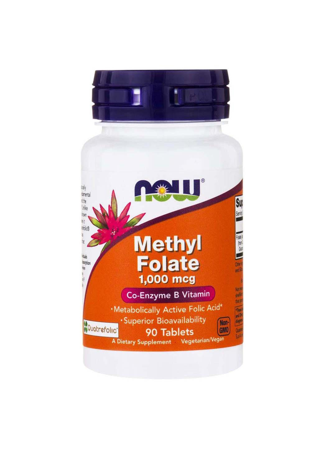 Фолиевая кислота метилированная Methyl Folate 1000 мкг 90 таблеток Now Foods (256931320)