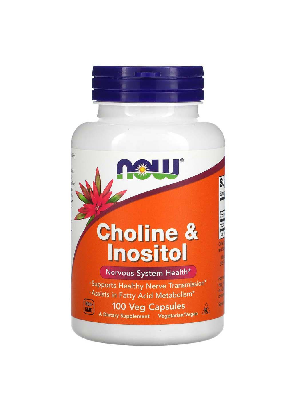 Холін та інозитол Choline Inositol 500 мг 100 капсул Now Foods (256932283)
