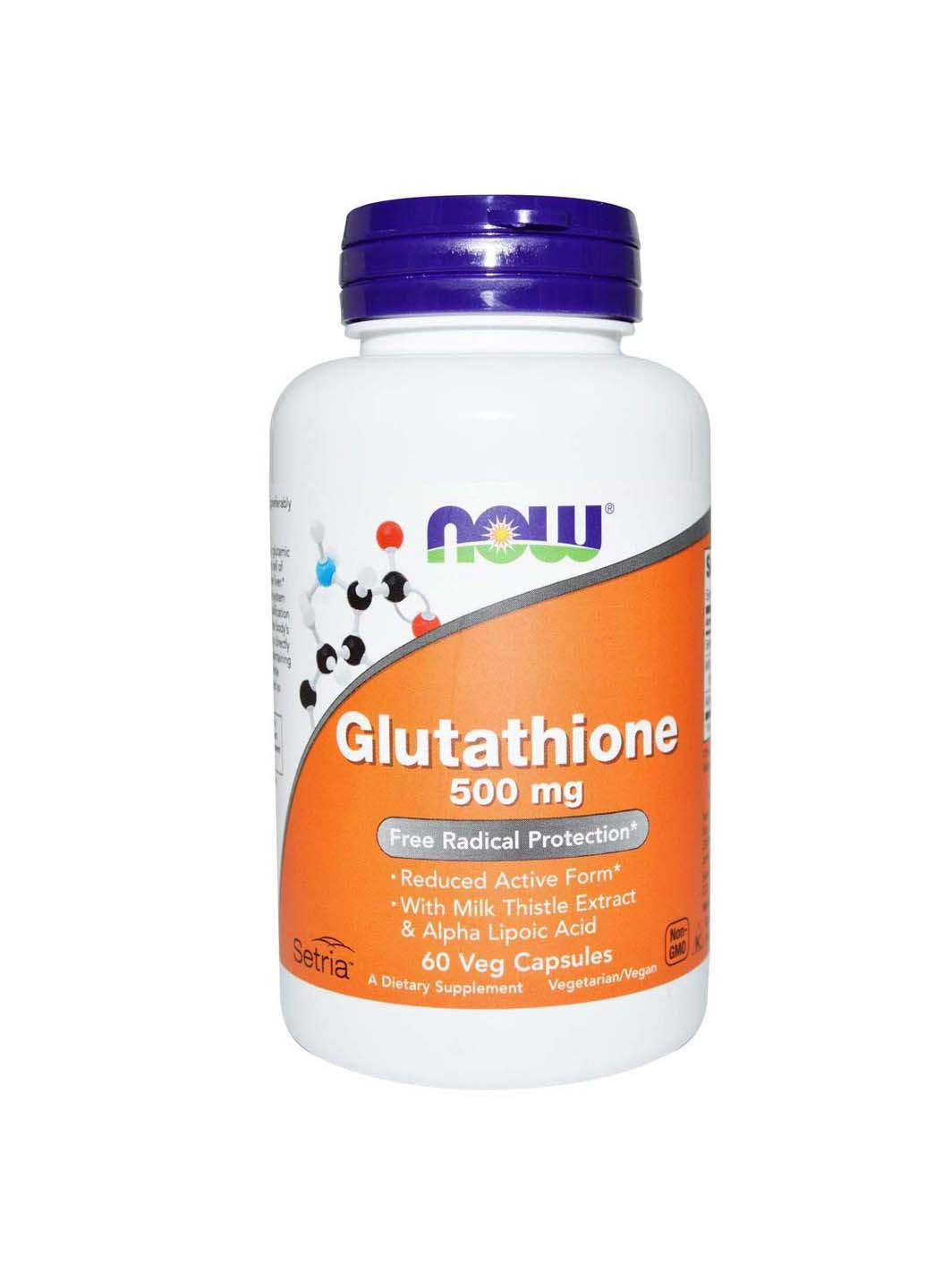 Глутатион 500 мг 60 вегетарианских капсул Now Foods (256932293)