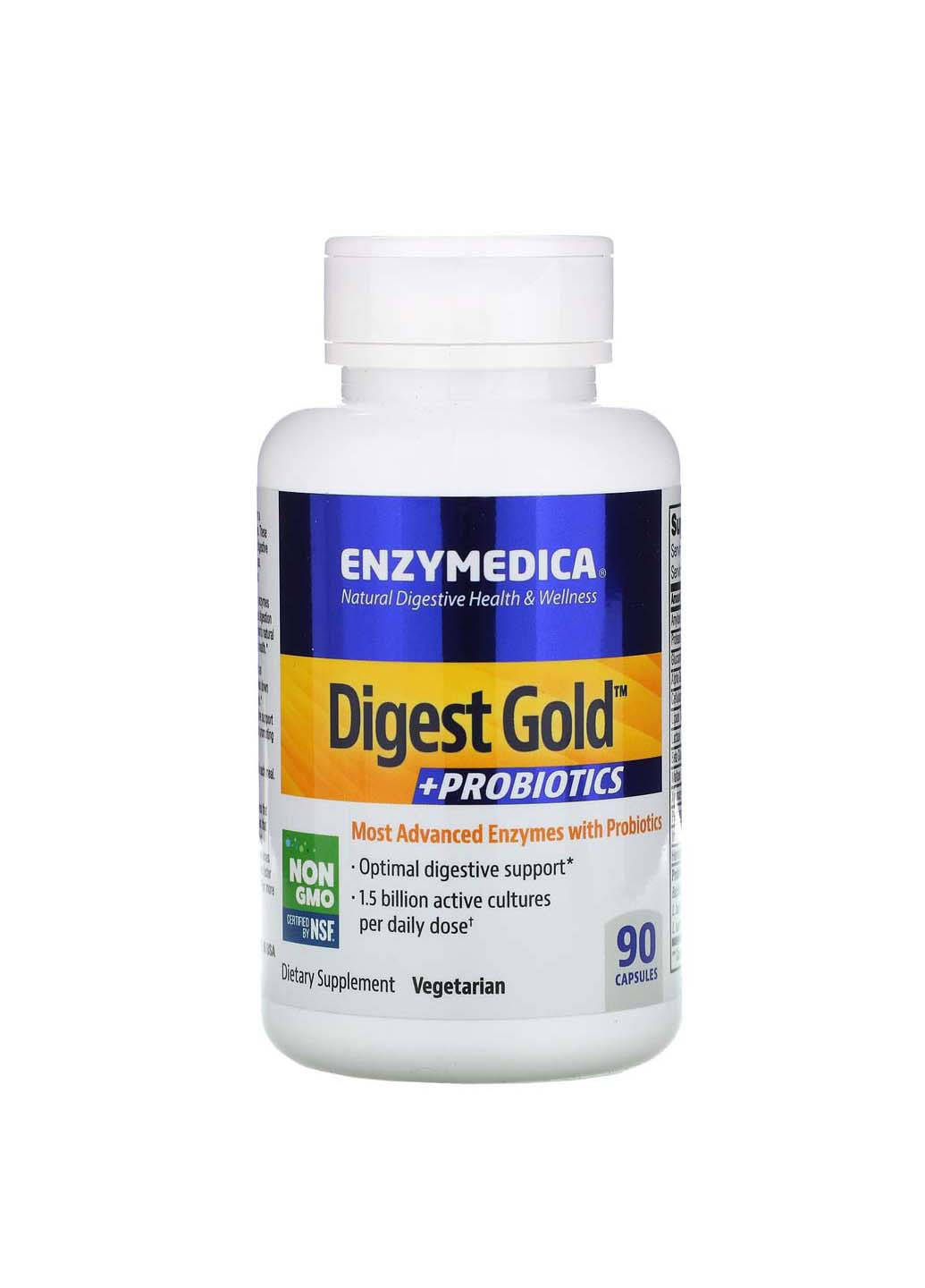 Ензими суміш плюс пробіотики Digest Gold Probiotics 90 капсул Enzymedica (256930993)