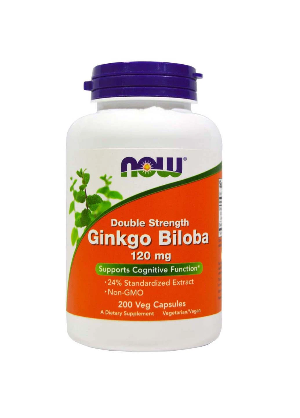 Гинкго Билоба Ginkgo Biloba двойная сила 120 мг 200 вегетарианских капсул Now Foods (256931310)