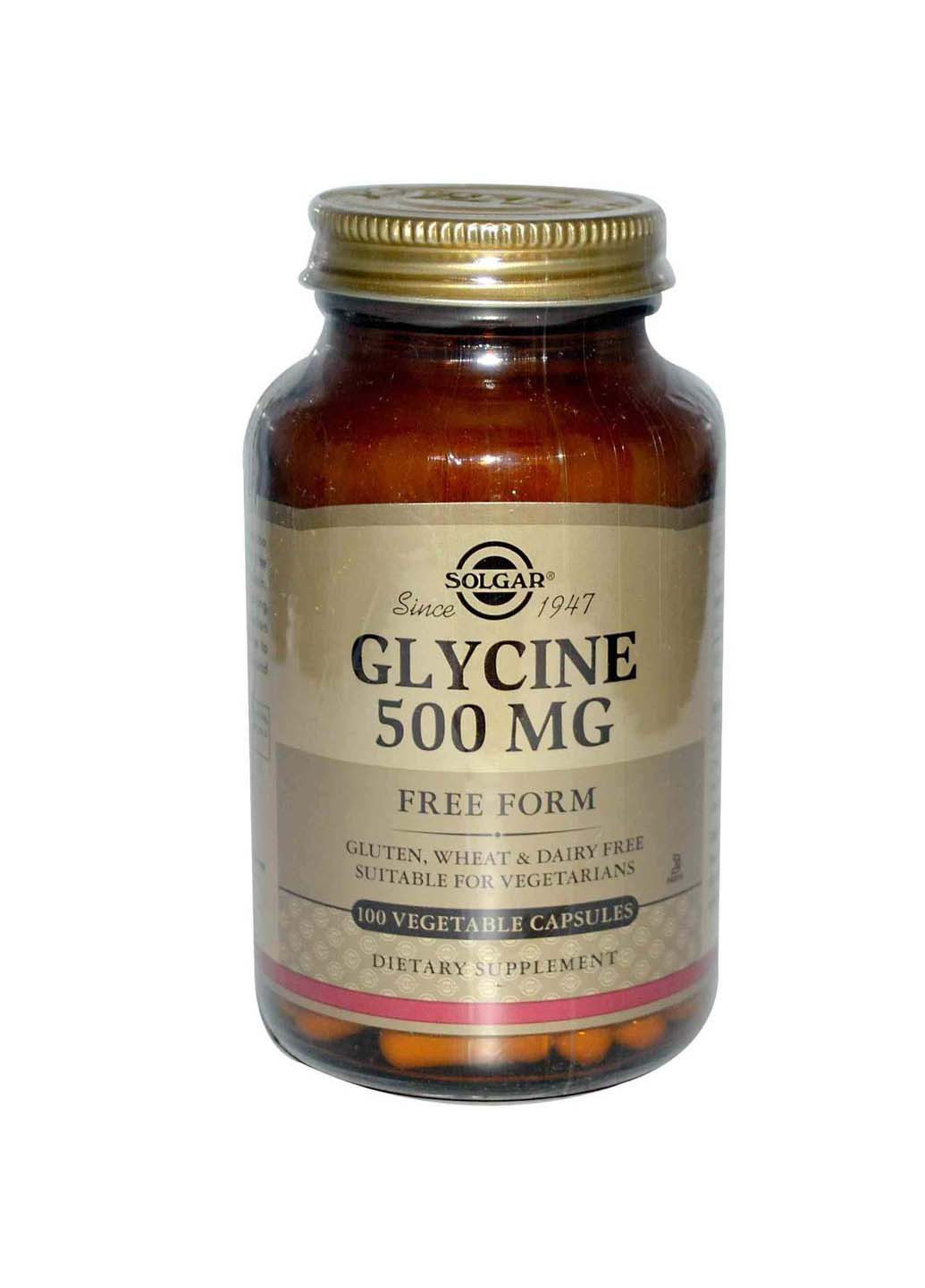 Глицин Glycine 500 мг 100 капсул Solgar (256932145)