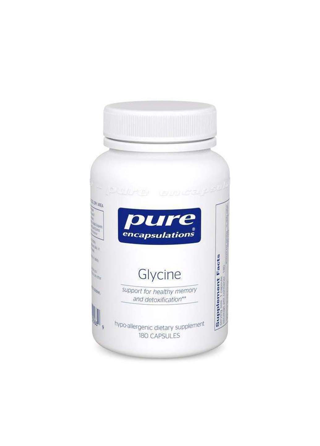 Гліцин Glycine підтримка здорової пам'яті та детоксикації 180 капсул Pure Encapsulations (256931121)