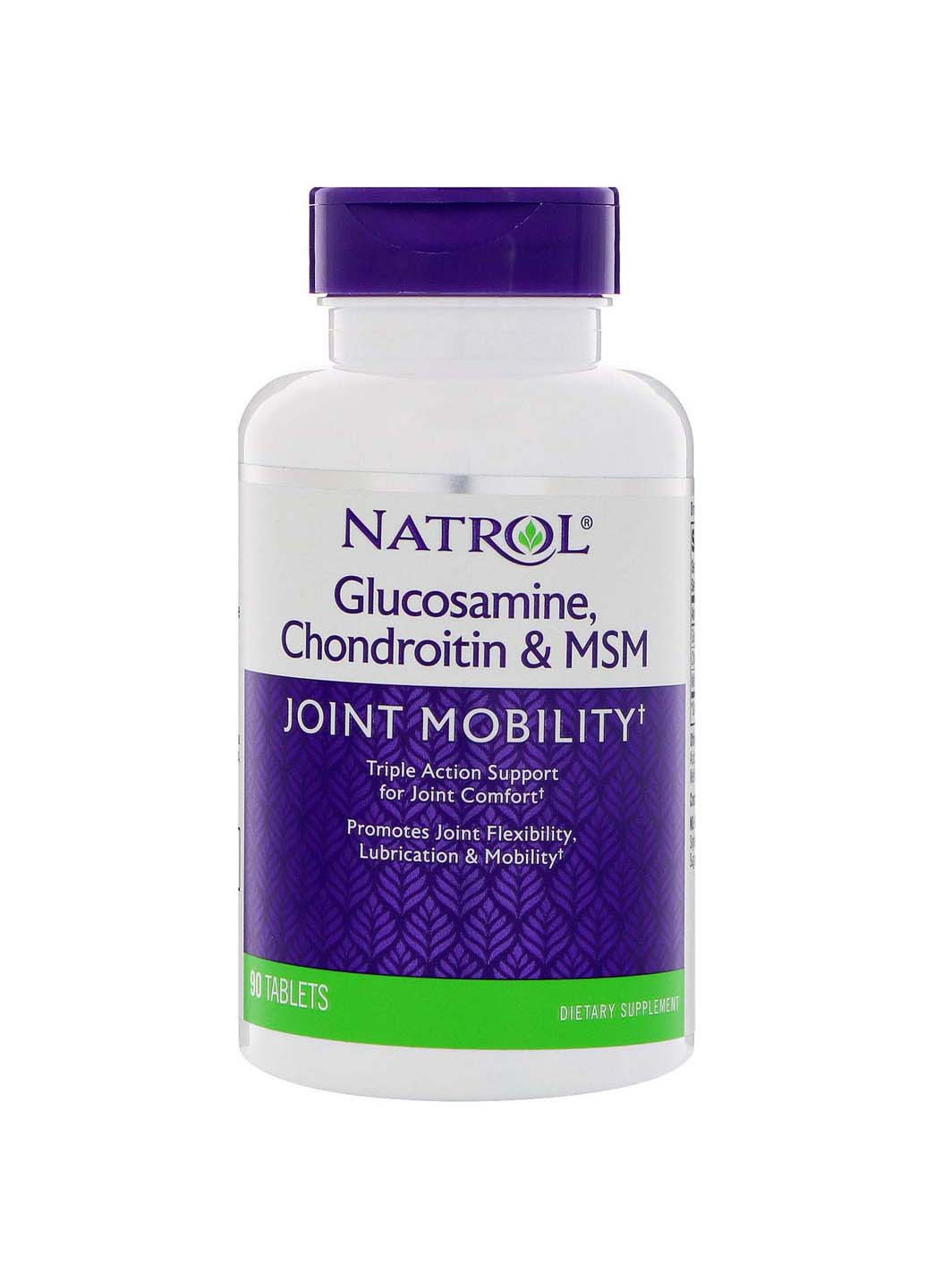 Глюкозамин хондроитин МСМ Glucosamine Chondroitin MSM 90 таблеток Natrol (256930878)