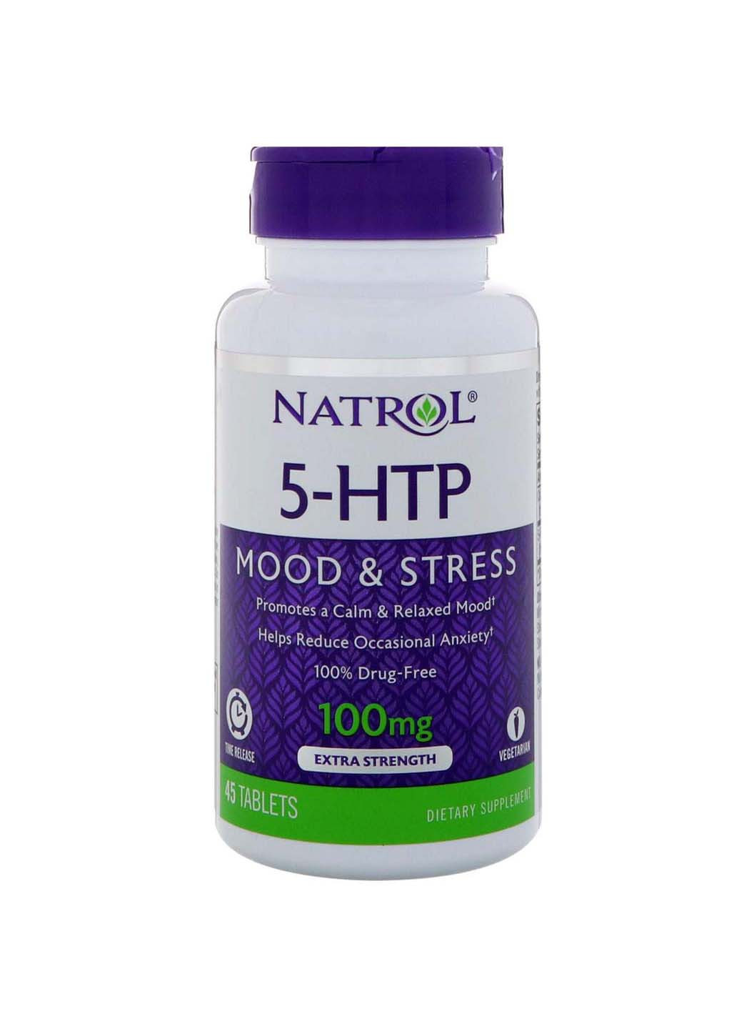 5-HTP 5-гідрокситриптофан сповільненого вивільнення 100 мг 45 таблеток Natrol (256931796)