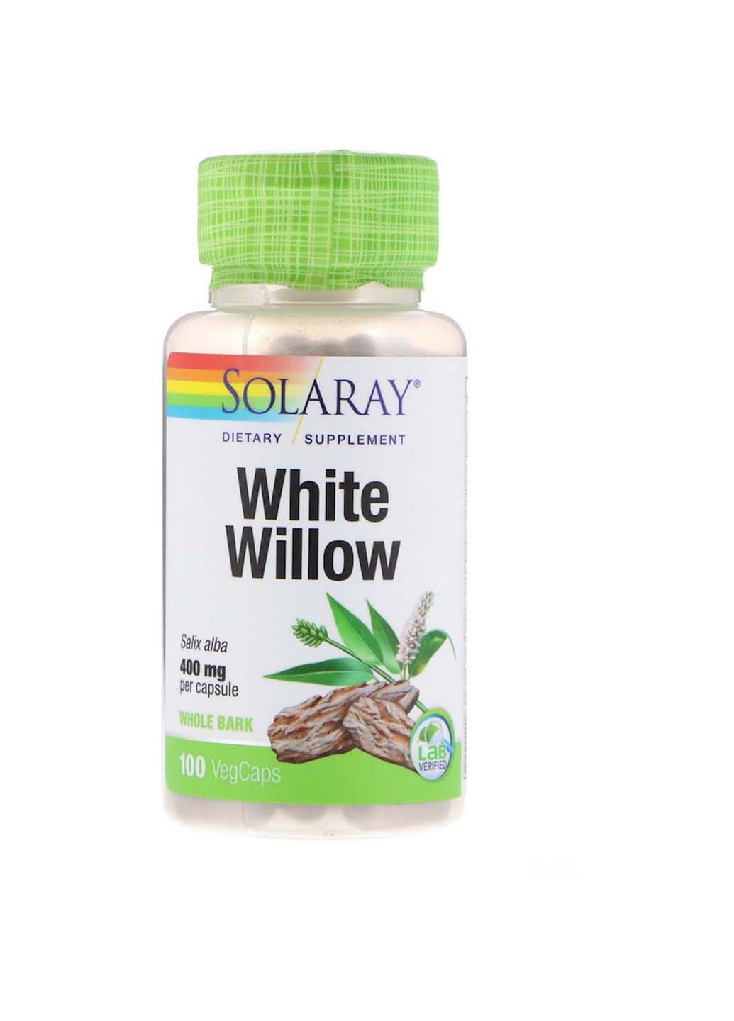 Белая ива White Willow Bark 400 мг 100 капсул Solaray (256931849)