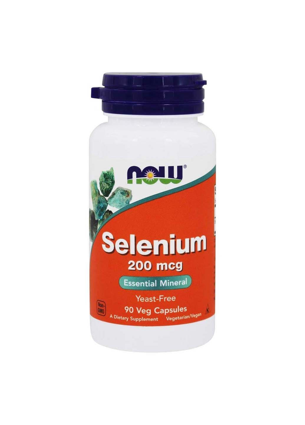 Селен без дріжджів Selenium 200 мкг 90 капсул Now Foods (256932388)