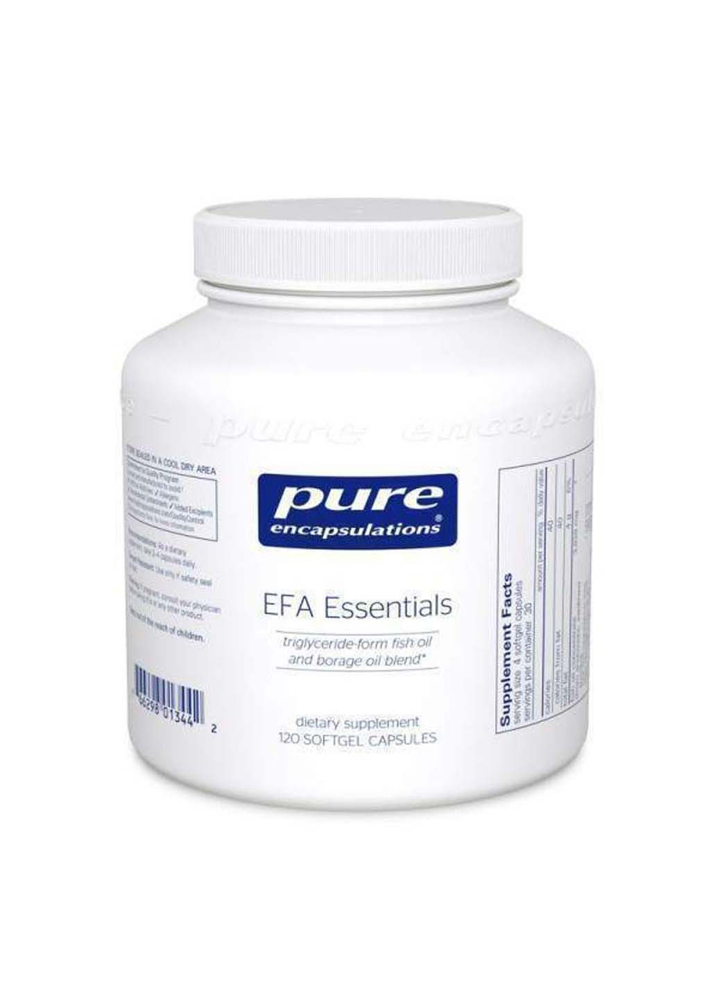 Риб'ячий жир у тригліцеридній формі з олією огірковика EFA Essentials 120 капсул Pure Encapsulations (256931138)