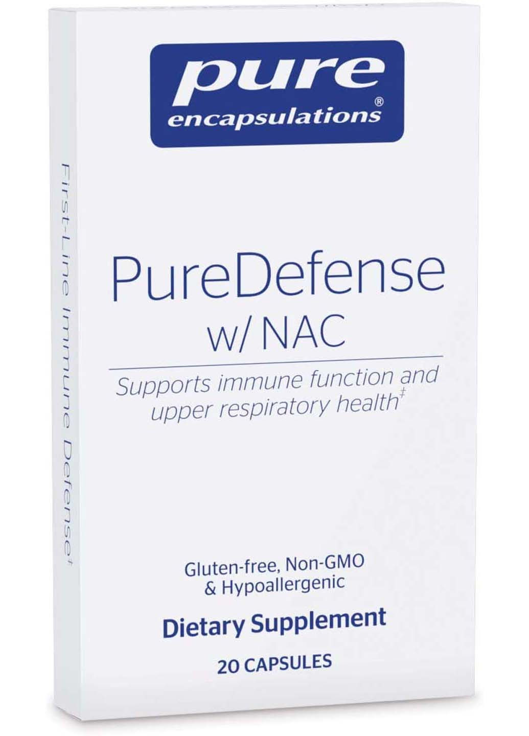 Поддержка иммунитета и здоровья дыхательных путей PureDefense with NAC 20 капсул Pure Encapsulations (256932042)