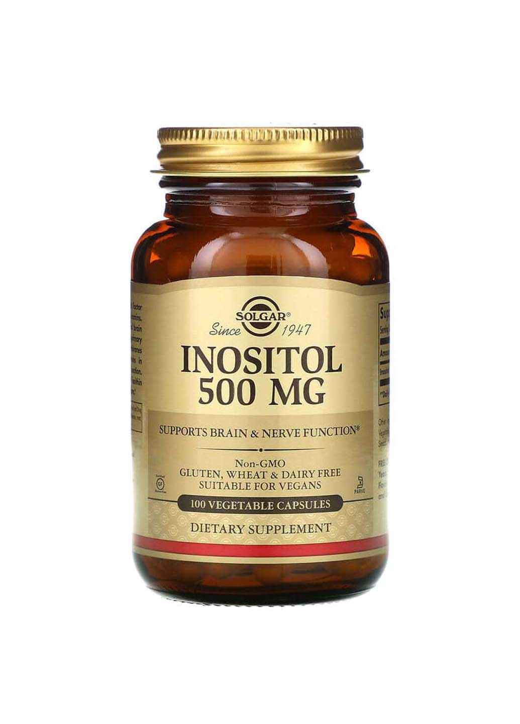 Инозитол 500 мг 100 вегетарианских капсул Solgar (256931200)