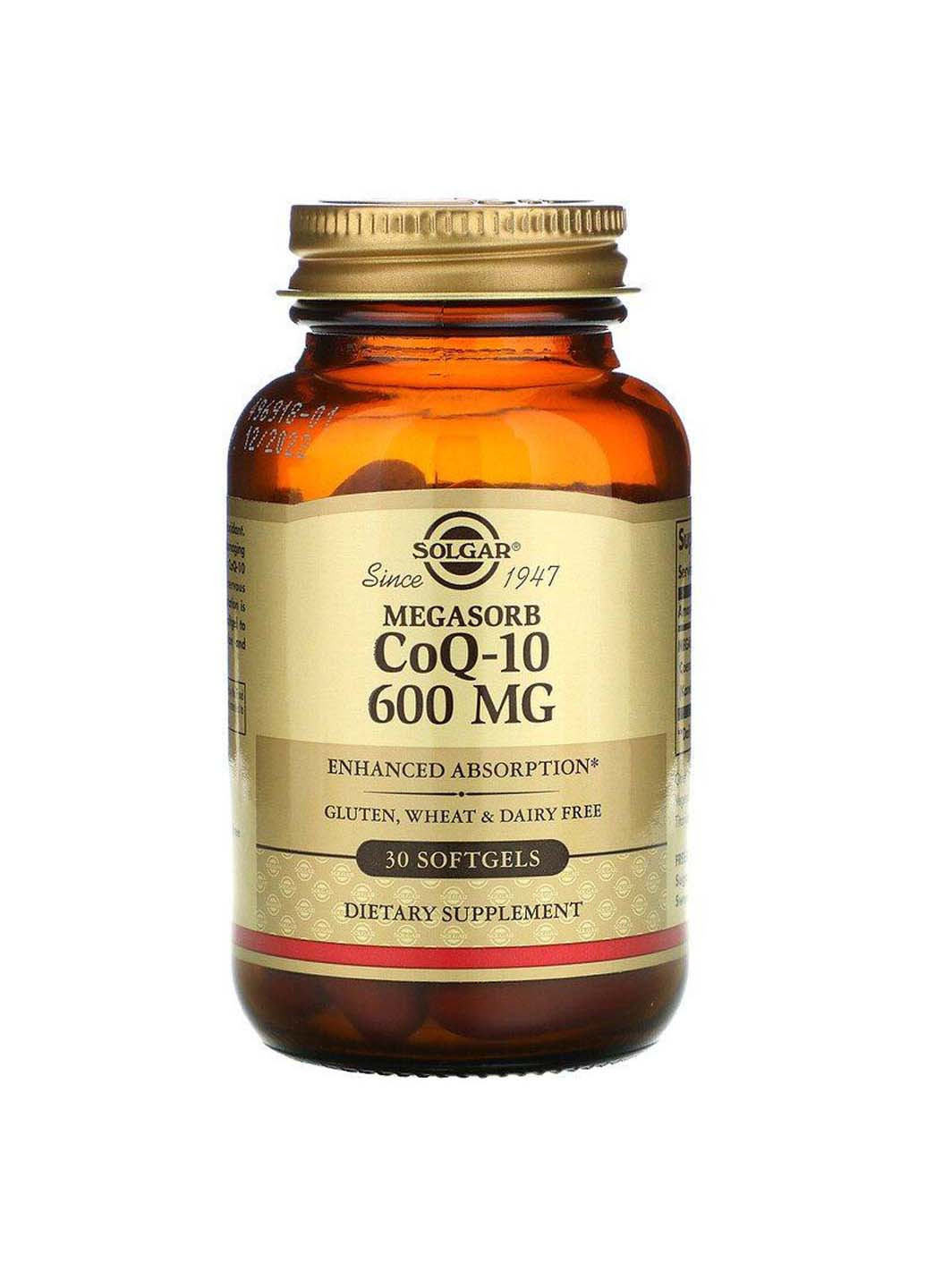 Коензим Q10 Megasorb CoQ-10 600 мг 30 гелевих капсул Solgar (256931564)