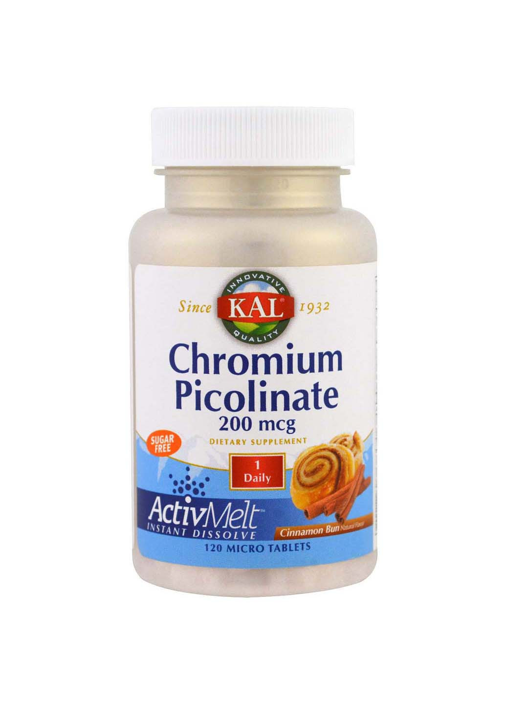 Пиколинат хрома со вкусом булочки с корицей Chromium Picolinate 120 таблеток KAL (256932495)
