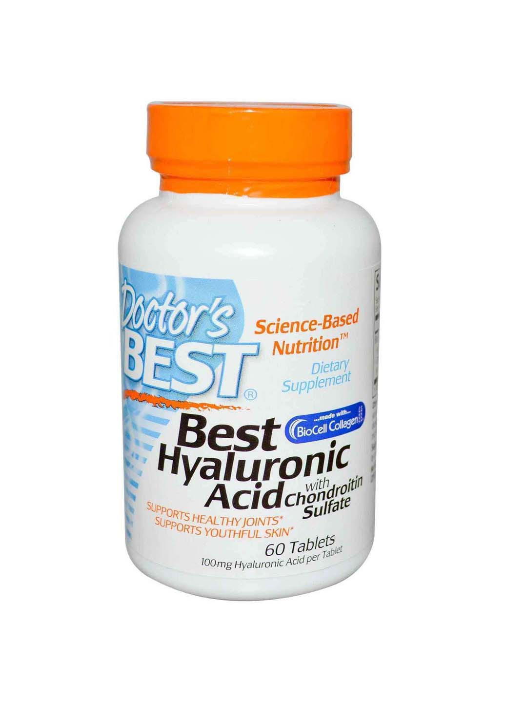 Гіалуронова кислота з хондроїтином 60 таблеток Doctor's Best (256930526)