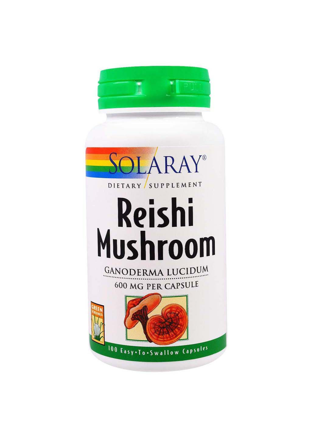 Грибы рейши Reishi Mushroom 600 мг 100 капсул Solaray (256931851)