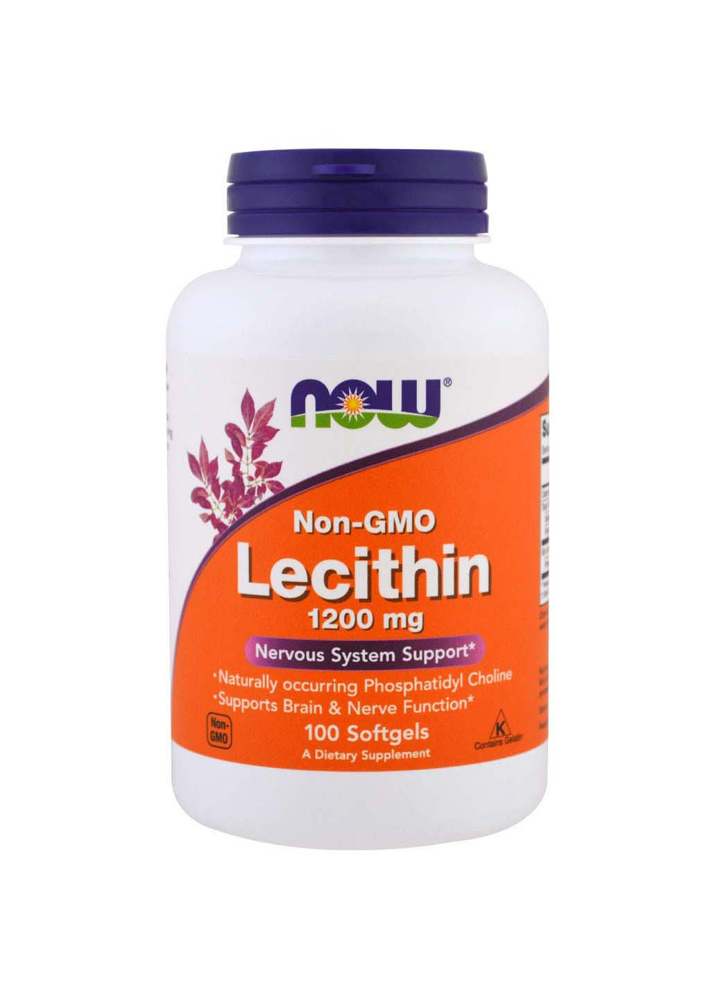 Лецитин 1200 мг 100 гелевых капсул Now Foods (256932242)