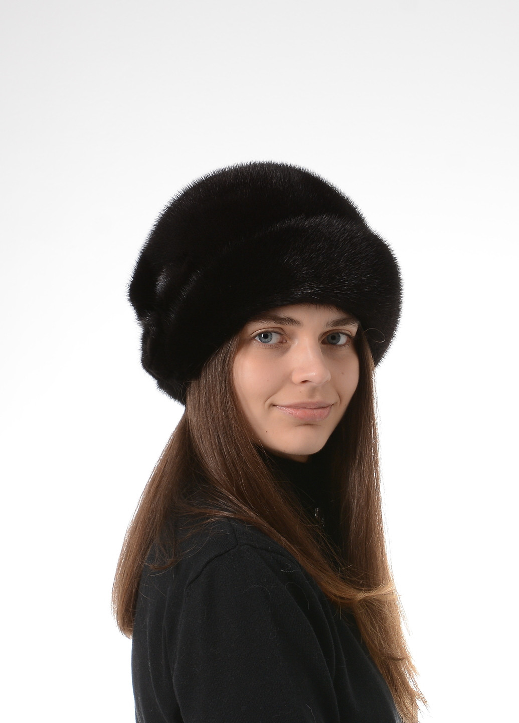 Женская теплая зимняя норковая шляпа Меховой Стиль роза (256943234)