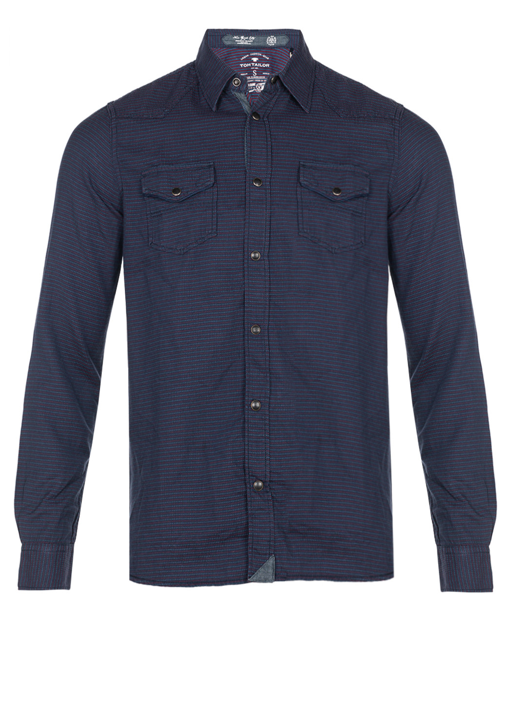 Синяя кэжуал рубашка с абстрактным узором Tom Tailor