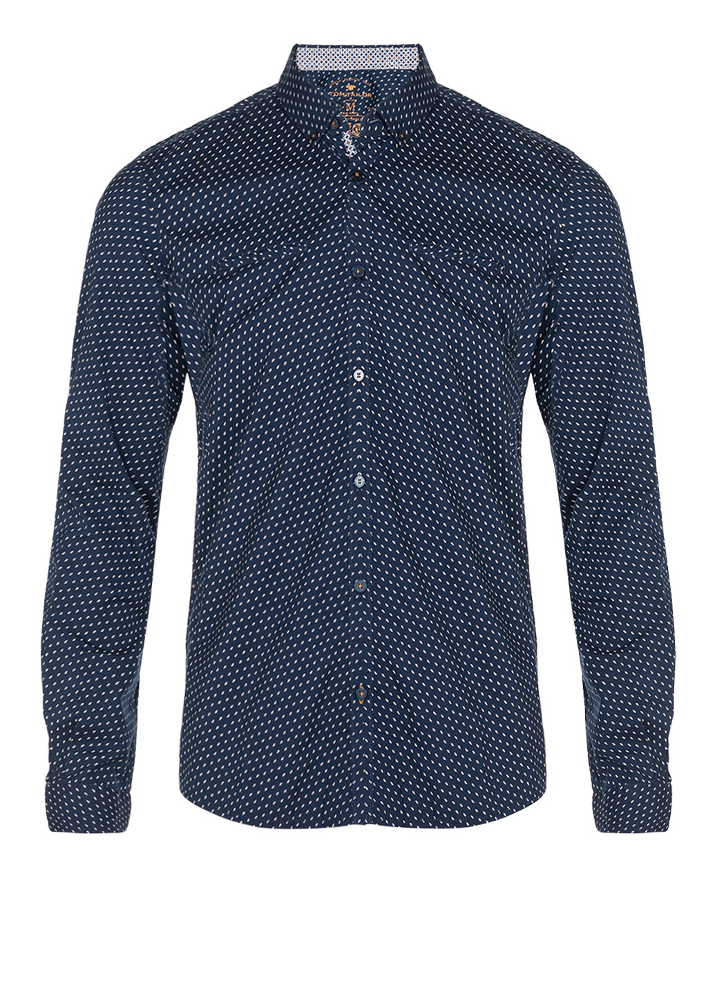 Темно-синяя классическая рубашка в горошек Tom Tailor