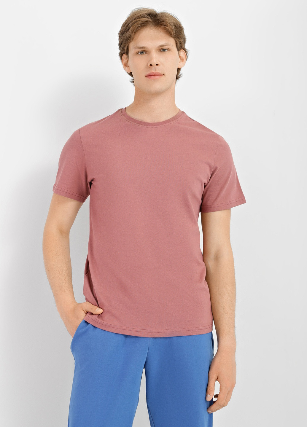 Кавова футболка чоловіча з круглим вирізом Роза