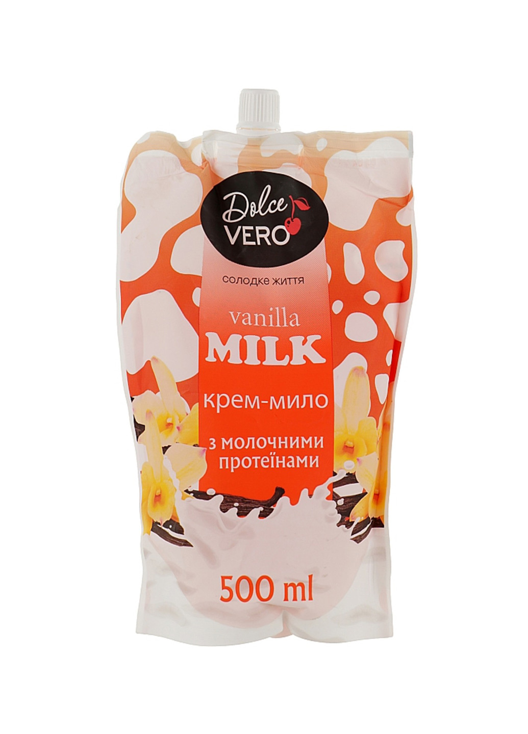 Крем-мило ТМ doy-pack VANILLA MILK з молочними протеїнами 500 мл Dolce Vero 4820091146939 (256913776)