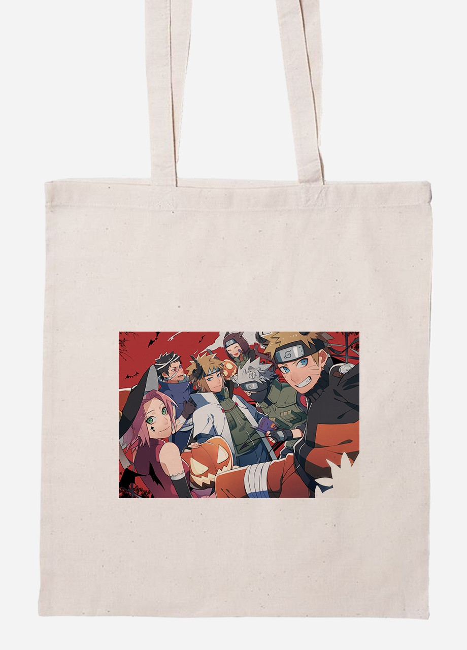 Эко сумка шопер Наруто (Naruto) (92102-3102-BG) бежевая MobiPrint Lite (256922661)
