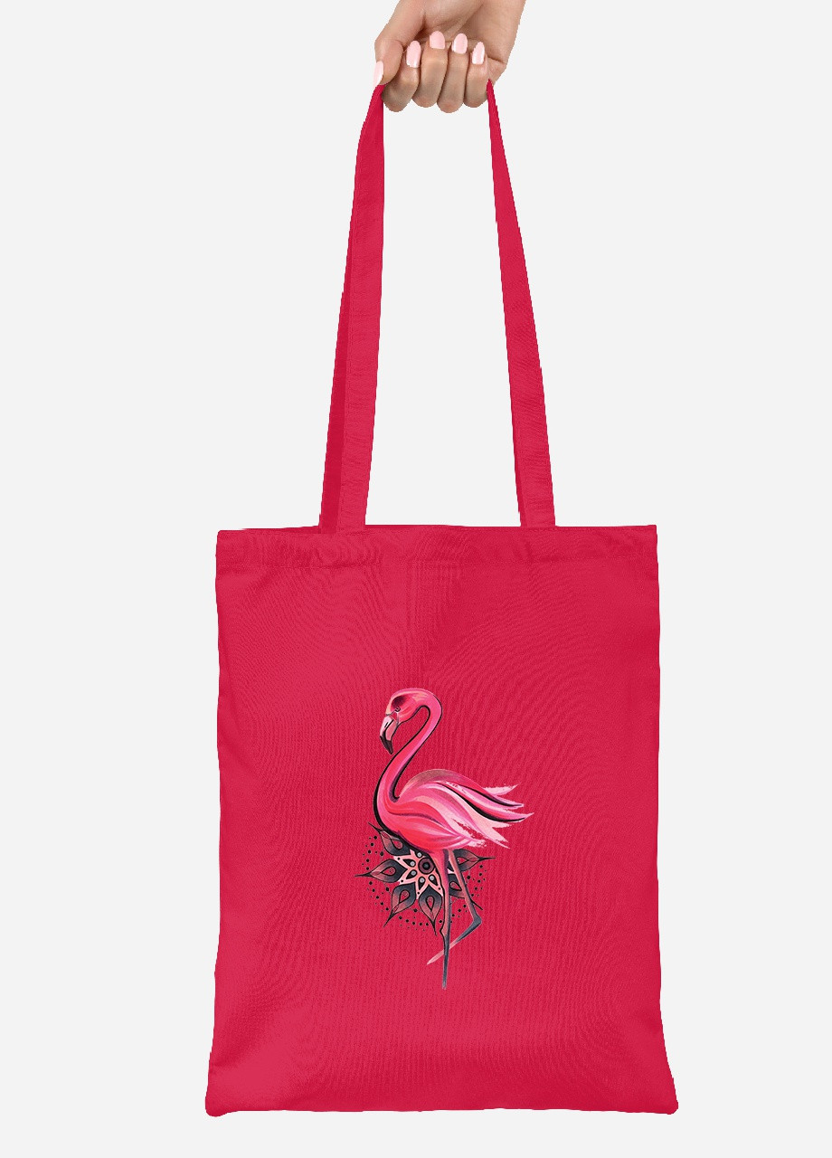 Эко сумка шопер фламинго (92102-1481-RD) красная MobiPrint lite (256922169)