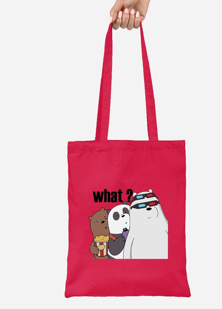 Эко сумка шопер Вся правда о медведях (We Bare Bears) (92102-2902-RD) красная MobiPrint Lite (256921848)