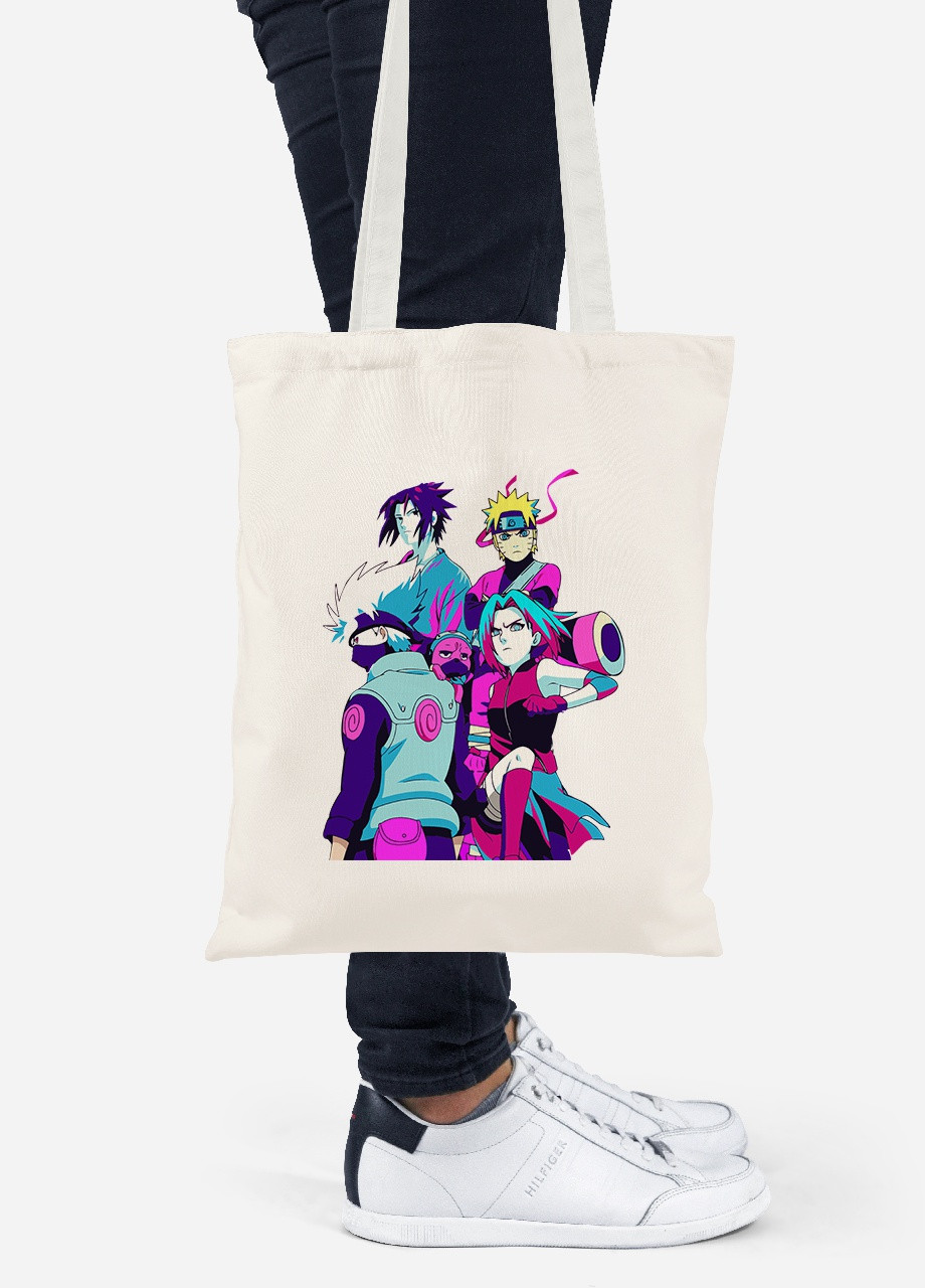 Еко-сумка шоппер Наруто (Naruto) (92102-3335-BG) бежева MobiPrint Lite (256923464)