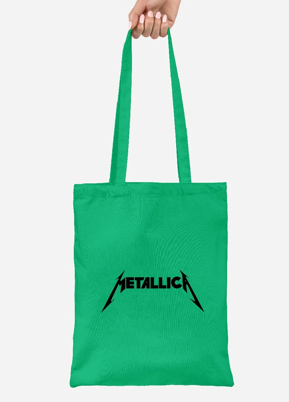 Еко-сумка шоппер Металіка (Metallica) (92102-1965-KG) зелена MobiPrint Lite (256921290)