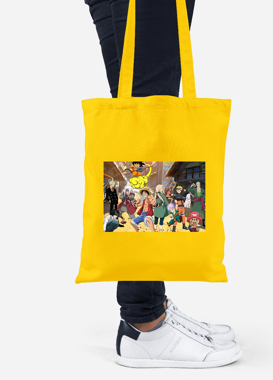 Эко сумка шопер Аниме (Anime) (92102-3097-SY) желтая MobiPrint Lite (256920452)