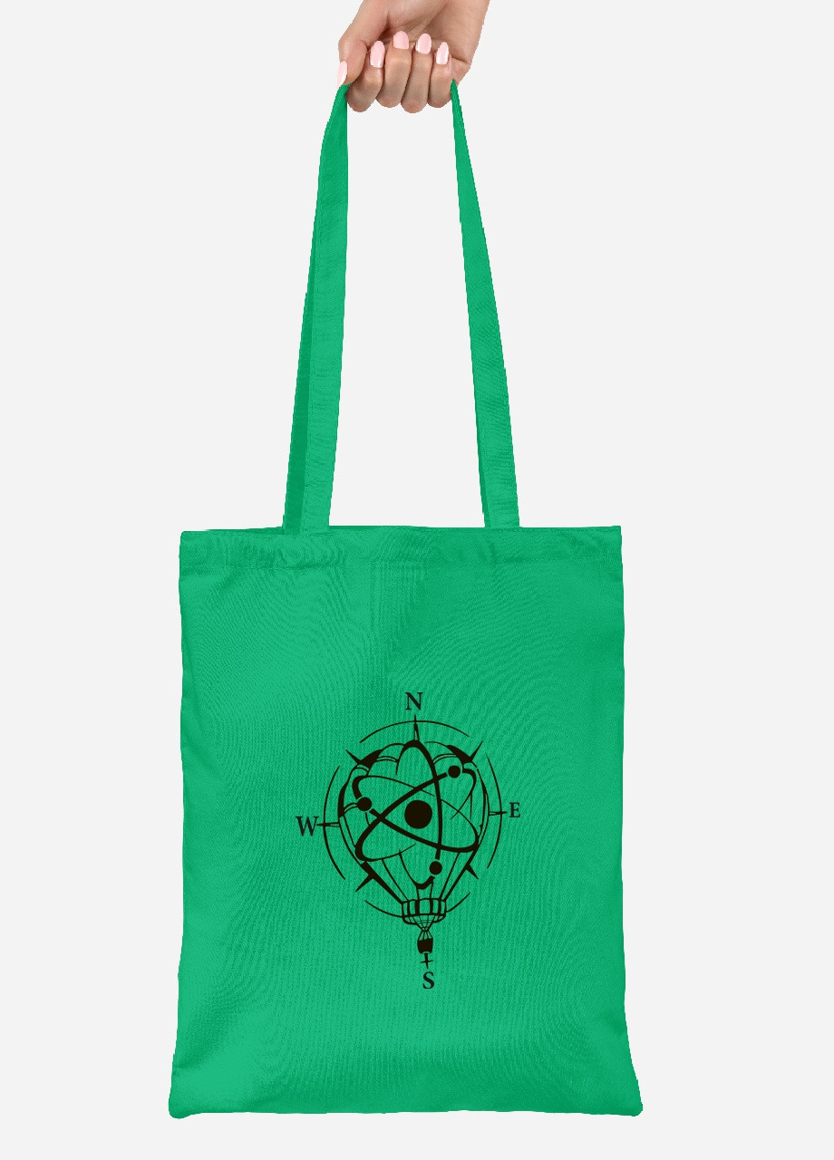 Еко-сумка шоппер Роза вітрів (92102-2040-KG) зелена MobiPrint Lite (256921803)