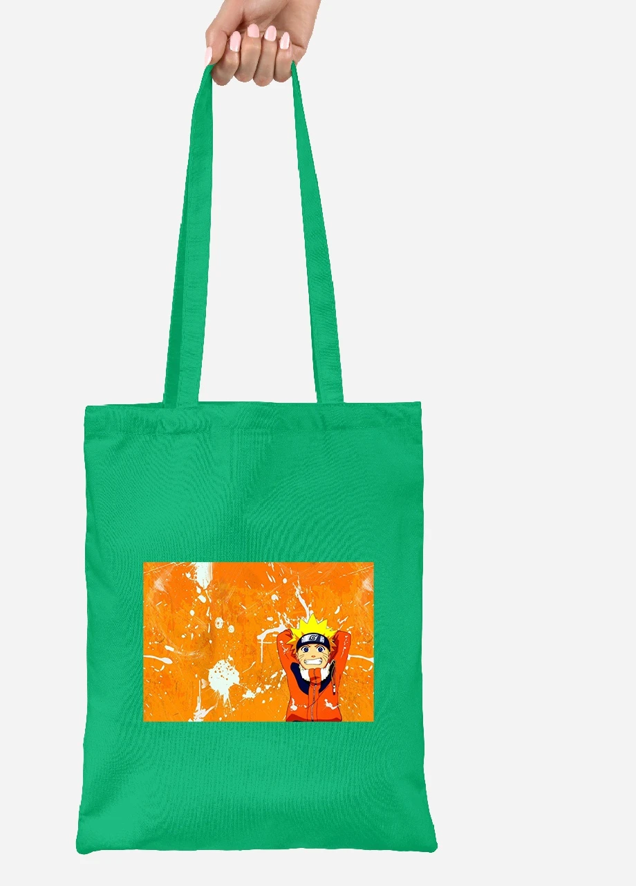 Эко сумка шопер Наруто Узумаки (Naruto Uzumaki) (92102-3114-KG) зеленая MobiPrint Lite (256920955)