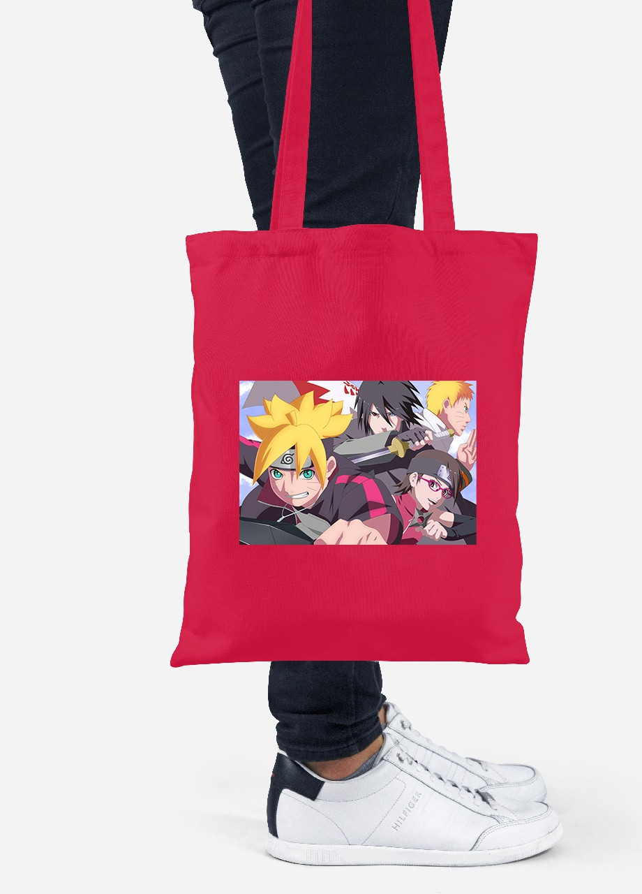 Еко-сумка шоппер Наруто (Naruto) (92102-3106-RD) червона MobiPrint Lite (256921260)