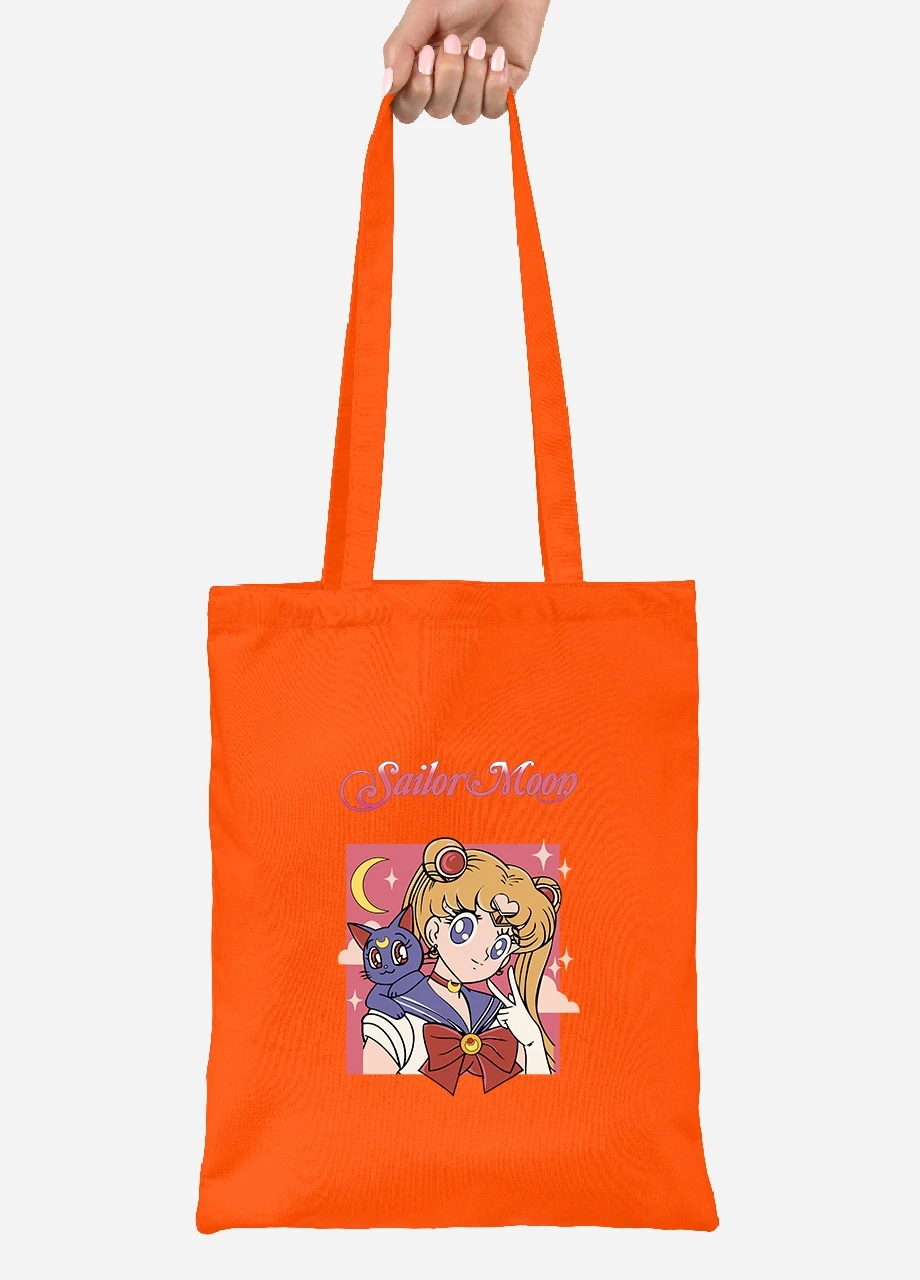 Эко сумка шопер Сейлор Мун (Sailor Moon) (92102-2659-OG) оранжевая MobiPrint Lite (256922403)