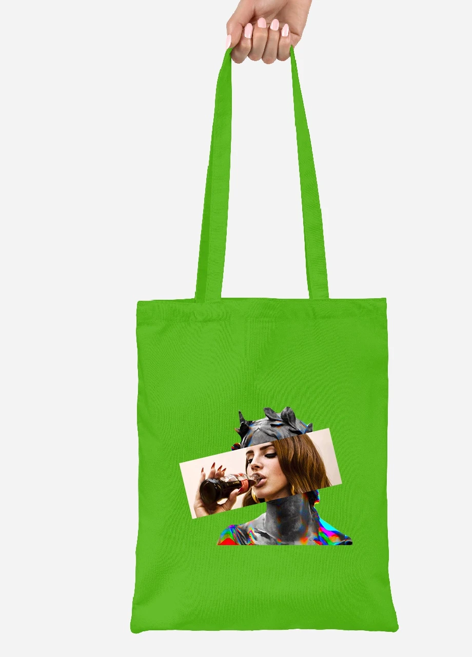Эко сумка шопер Лана Дель Рей Ренессанс (Lana Del Rey Renaissance) (92102-1204-LM) салатовая MobiPrint Lite (256924339)