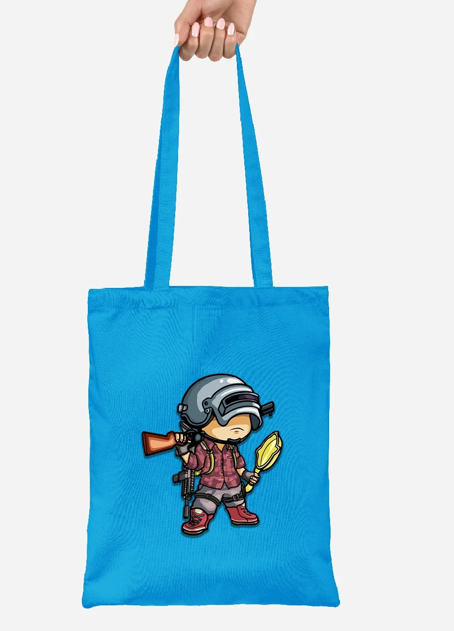 Эко сумка шопер PUBG (92102-1710-BL) синяя MobiPrint Lite (256920996)