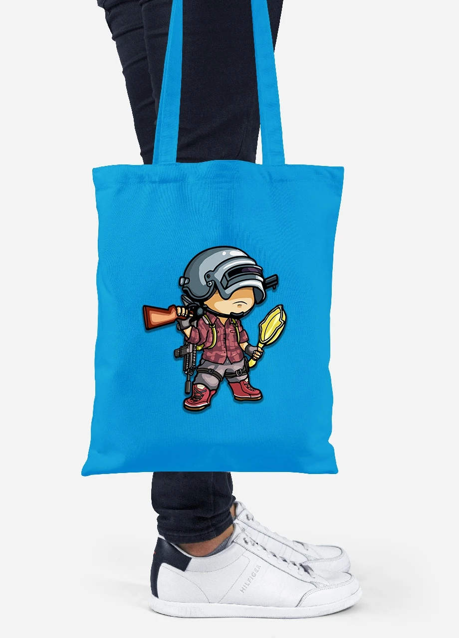 Эко сумка шопер PUBG (92102-1710-BL) синяя MobiPrint Lite (256920996)