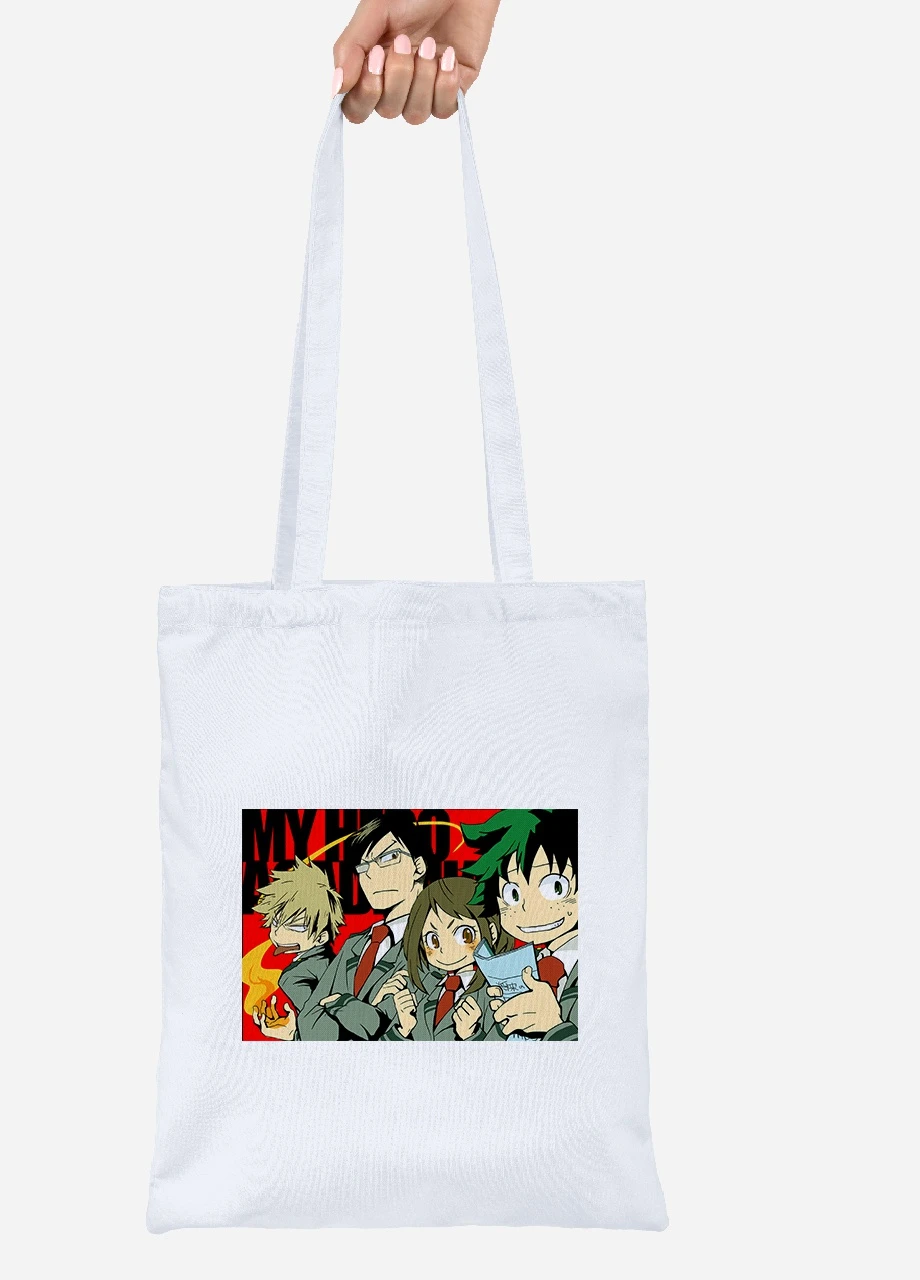 Еко-сумка шоппер Моя геройська академія (My Hero Academia) (92102-3067) біла MobiPrint Lite (256920840)