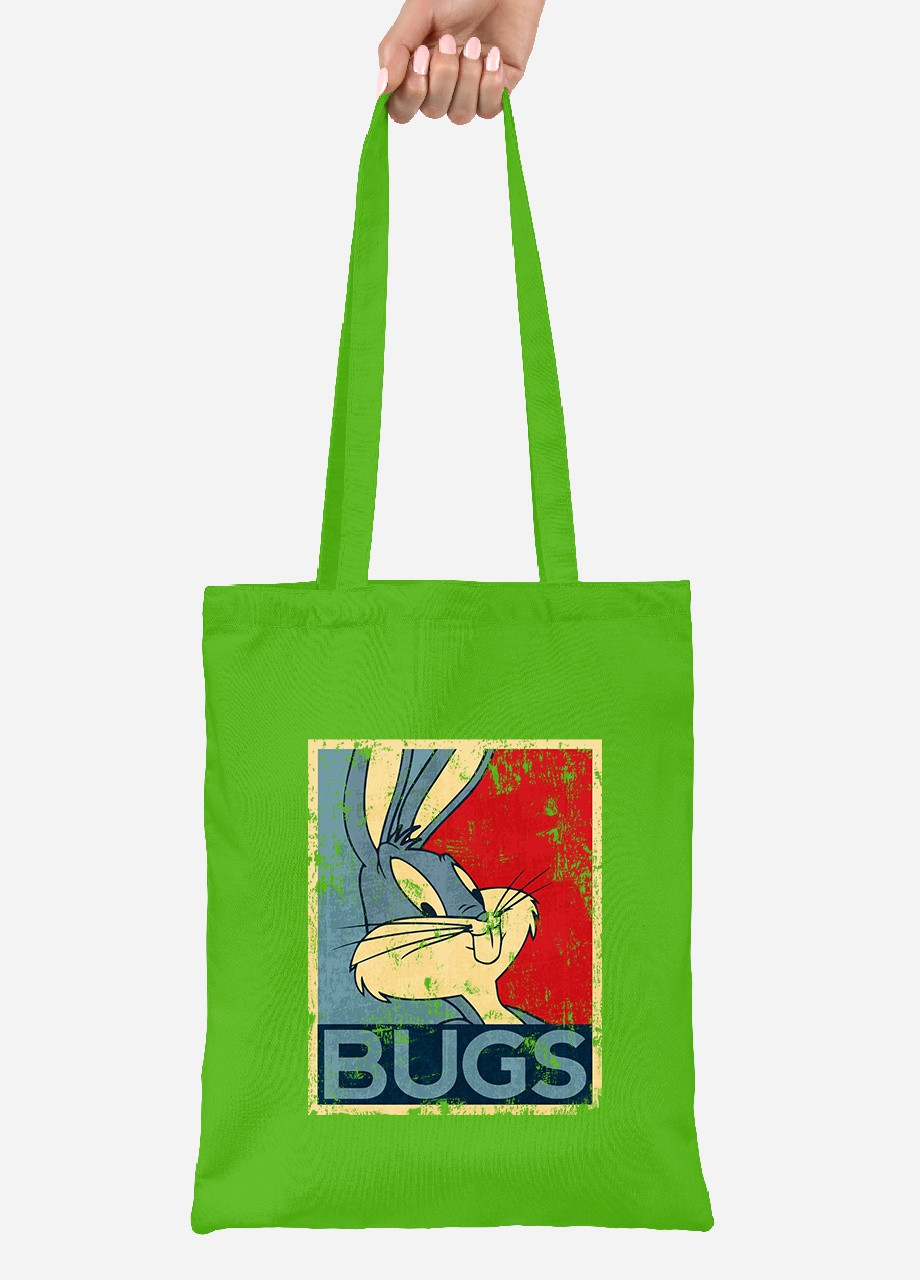 Еко-сумка шоппер Багз Банні Луні Тюнз (Bugs Bunny Looney Tunes) (92102-2879-LM) салатова MobiPrint Lite (256922249)