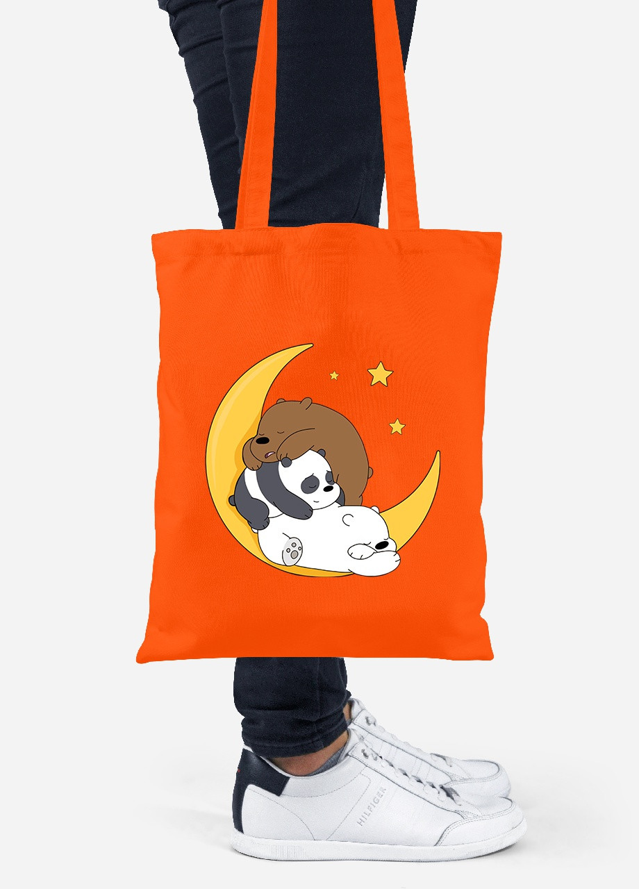 Эко сумка шопер Вся правда о медведях (We Bare Bears) (92102-2894-OG) оранжевая MobiPrint Lite (256924555)