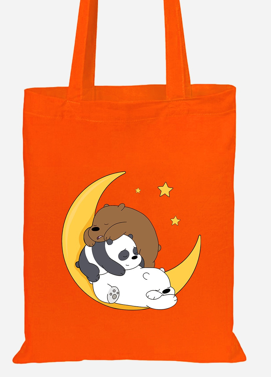 Эко сумка шопер Вся правда о медведях (We Bare Bears) (92102-2894-OG) оранжевая MobiPrint Lite (256924555)