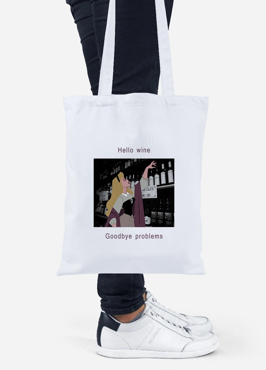 Еко-сумка шоппер Спляча красуня у винному льоху (92102-1432) біла MobiPrint Lite (256920942)