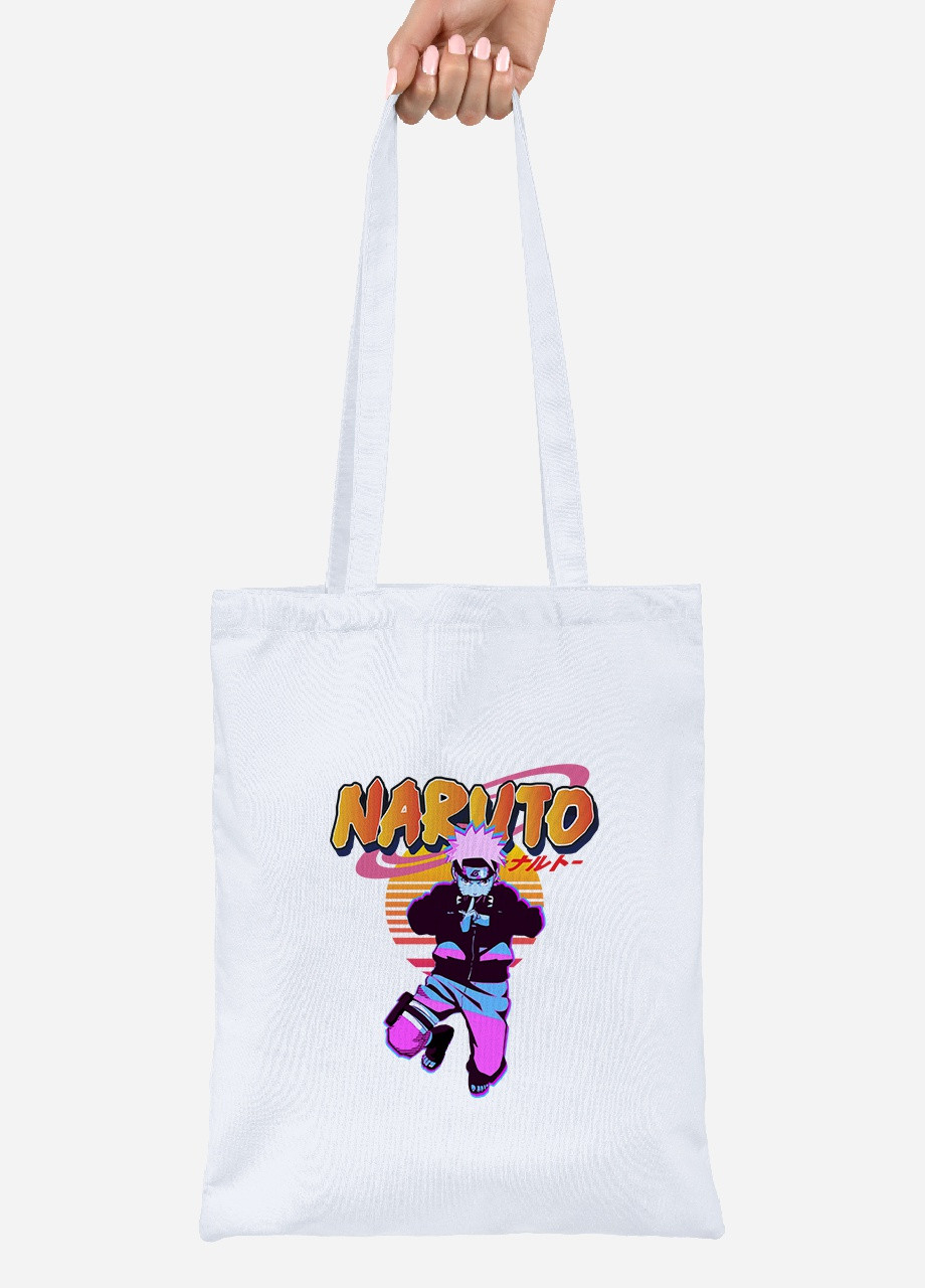 Эко сумка шопер Наруто Узумаки (Naruto Uzumaki) (92102-2629) белая MobiPrint Lite (256921568)