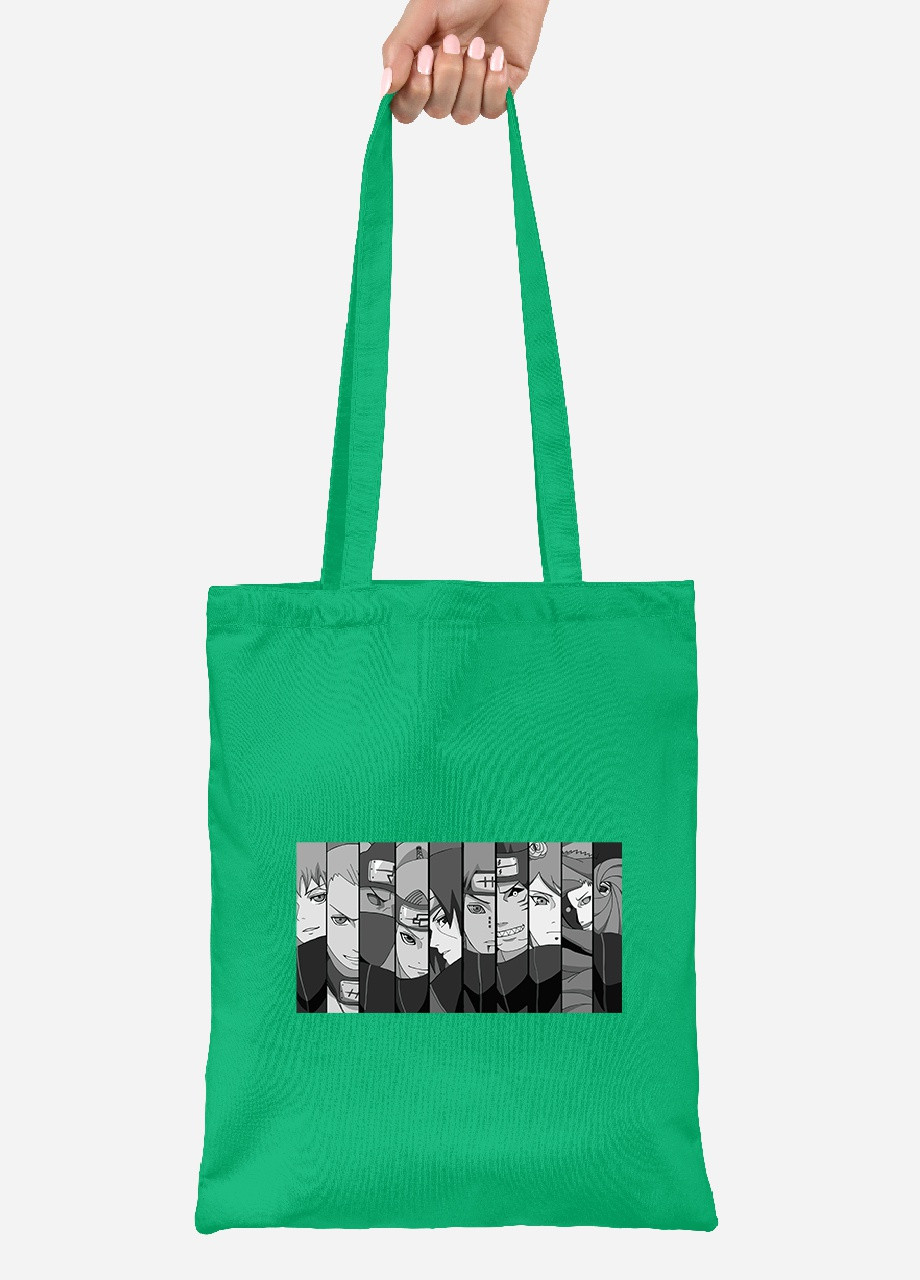 Эко сумка шопер Наруто (Naruto) (92102-3047-KG) зеленая MobiPrint Lite (256920383)