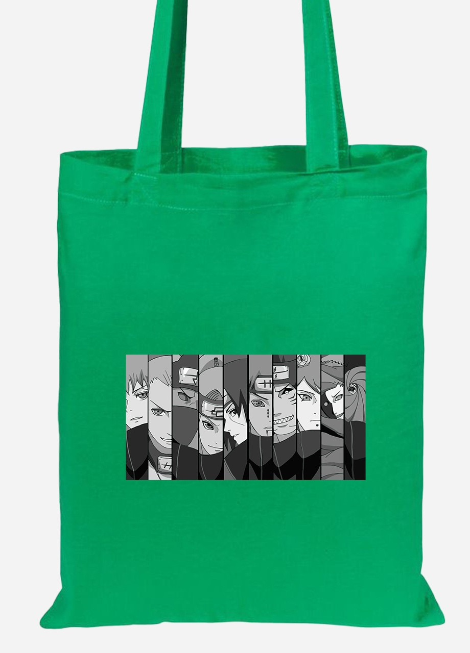 Эко сумка шопер Наруто (Naruto) (92102-3047-KG) зеленая MobiPrint Lite (256920383)