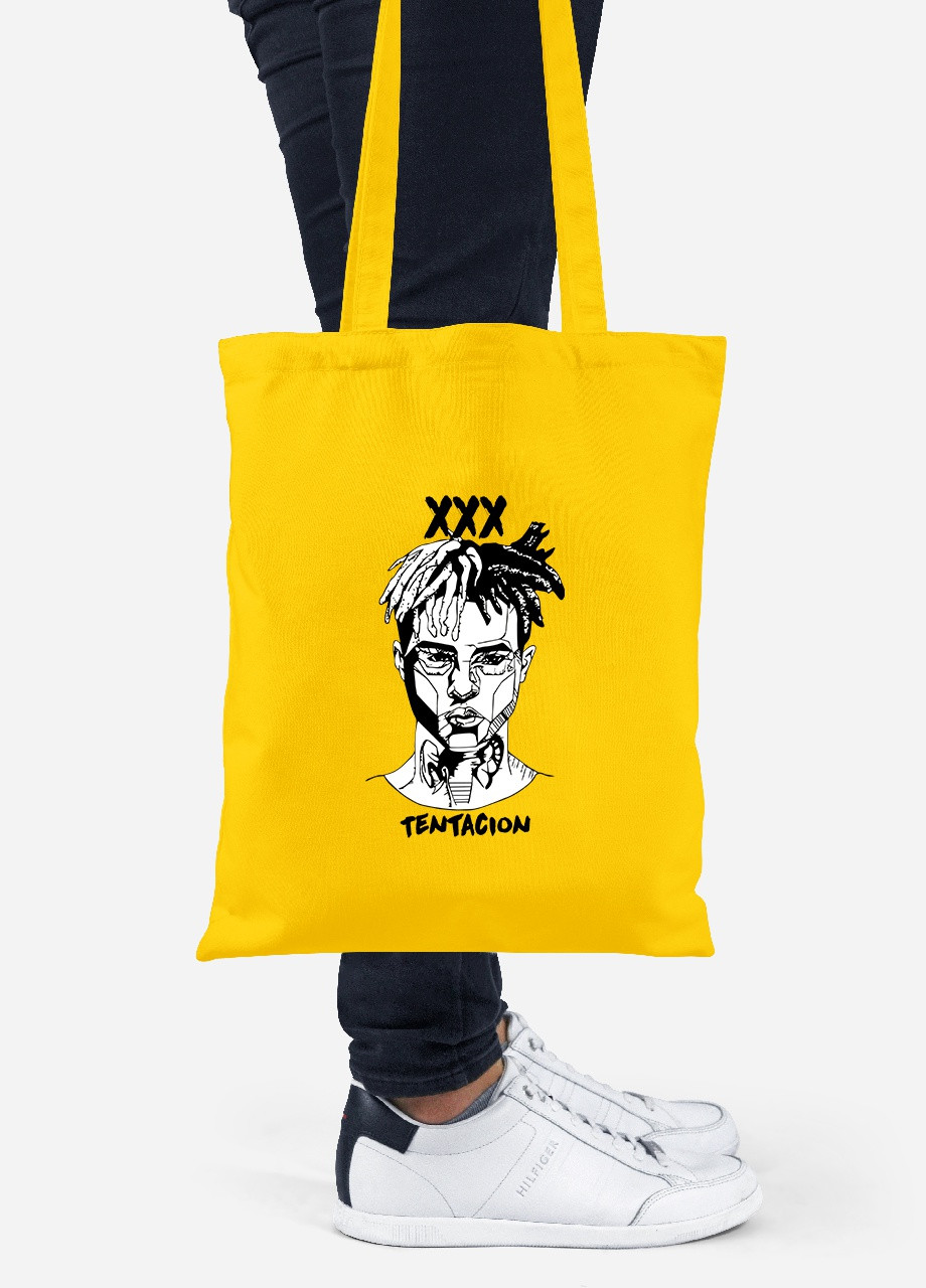 Еко-сумка шоппер Екс-екс-екс Тентасьйон (XXXTentacion) (92102-2637-SY) жовта MobiPrint Lite (256922420)